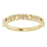 14K Yellow .08 CTW Heart Diamond Anniversary Band photo 3