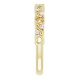 14K Yellow .08 CTW Heart Diamond Anniversary Band photo 4