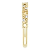 14K Yellow .08 CTW Heart Diamond Anniversary Band photo 4