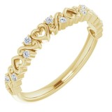 14K Yellow .08 CTW Heart Diamond Anniversary Band photo