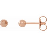 14K Rose 3 mm Ball Earrings photo