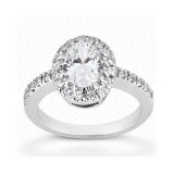 14k White Gold Diamond Semi-Mount Halo Engagement Ring photo