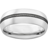 Serinium Domed Band with Milgrain Texture and Polish Finish photo