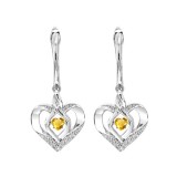 Gems One Silver Diamond (1/50 Ctw) & Created-Citrine Earring photo