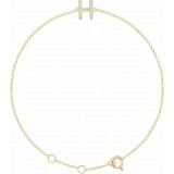 14K Yellow .06 CTW Diamond Initial H 6-7 Bracelet photo