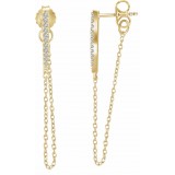 14K Yellow 1/10 CTW Diamond Chain Earrings photo