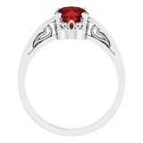 14K White Mozambique Garnet Ring photo 2