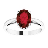 14K White Mozambique Garnet Ring photo 3