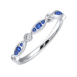 Gems One 14Kt White Gold Diamond (1/20Ctw) & Sapphire (1/5 Ctw) Ring photo