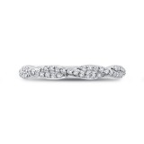 Shah Luxury 14K White Gold Round Diamond Criss-Cross Wedding Band photo