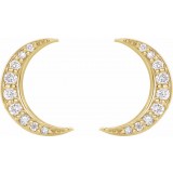 14K Yellow 1/10 CTW Diamond Crescent Moon Earrings photo 2