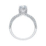 Shah Luxury 14K White Gold Round Diamond Engagement Ring with Split Shank (Semi-Mount) photo 4