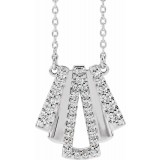 14K White 1/4 CTW Diamond Art Deco 18 Necklace photo
