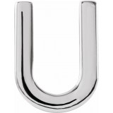 14K White Single Initial U Earring photo