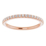 14K Rose 1/5 CTW Diamond Band for 8x6 mm Oval Ring photo 3