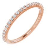 14K Rose 1/5 CTW Diamond Band for 8x6 mm Oval Ring photo