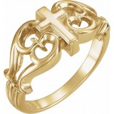 10K Yellow Sculptural Cross Ring photo