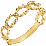 14K Yellow Stackable Bead Ring photo