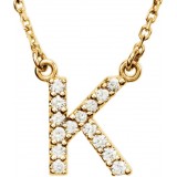 14K Yellow Initial K 1/8 CTW Diamond 16 Necklace photo