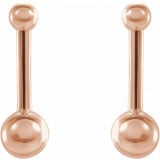 14K Rose Bar & Ball Earrings photo 2