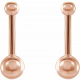 14K Rose Bar & Ball Earrings photo 2