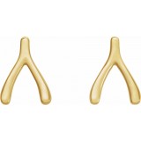 14K Yellow Wishbone Earrings photo 2