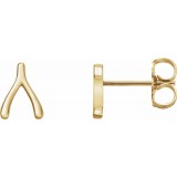 14K Yellow Wishbone Earrings photo