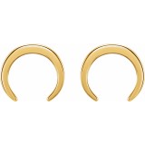 14K Yellow Crescent Earrings photo 2