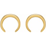 14K Yellow Crescent Earrings photo 2