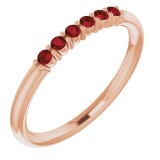 14K Rose Mozambique Garnet Stackable Ring photo