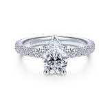 Gabriel & Co. 14k White Gold Contemporary Straight Engagement Ring photo