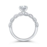 Shah Luxury 14K White Gold Bezel Set Double Row Cushion Diamond Engagement Ring (Semi-Mount) photo 4