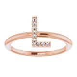 14K Rose .05 CTW Diamond Initial L Ring photo 3