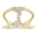 14K Yellow 1/3 CTW Diamond Negative Space Ring photo 3