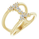 14K Yellow 1/3 CTW Diamond Negative Space Ring photo