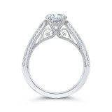 Shah Luxury 14K White Gold Round Diamond Engagement Ring (Semi-Mount) photo 4