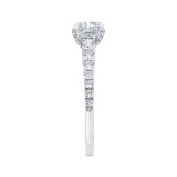 Shah Luxury 14K White Gold Round Diamond Solitaire Plus Engagement Ring with Milgrain (Semi-Mount) photo 3