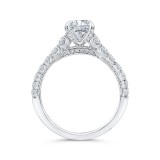Shah Luxury 14K White Gold Round Diamond Solitaire Plus Engagement Ring with Milgrain (Semi-Mount) photo 4