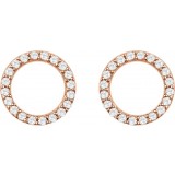 14K Rose 1/5 CTW Diamond Circle Earrings photo 2