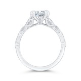 Shah Luxury 14K White Gold Cushion Diamond Engagement Ring with Bezel Set (Semi-Mount) photo 4