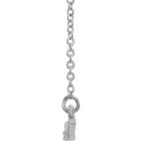 14K White 1/8 CTW Diamond Curved Bar 16 Necklace photo 2