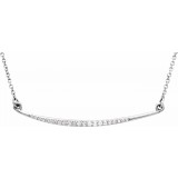14K White 1/8 CTW Diamond Curved Bar 16 Necklace photo