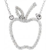 14K White 1/5 CTW Diamond Apple 16 Necklace photo