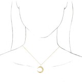 14K Yellow Crescent Moon 16-18 Necklace photo 3