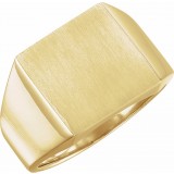 14K Yellow 14 mm Square Signet Ring photo