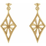 14K Yellow Vintage-Inspired Dangle Earrings photo 2
