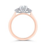 Shah Luxury 14K Two Tone Gold Three Stone Round Diamond Engagement Ring photo 4