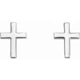 Platinum 7.5 mm Cross Earrings photo 2