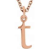 14K Rose Lowercase Initial t 16 Necklace photo