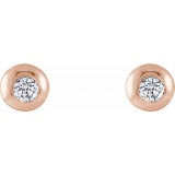 14K Rose 1/8 CTW Diamond Domed Stud Earrings photo 2